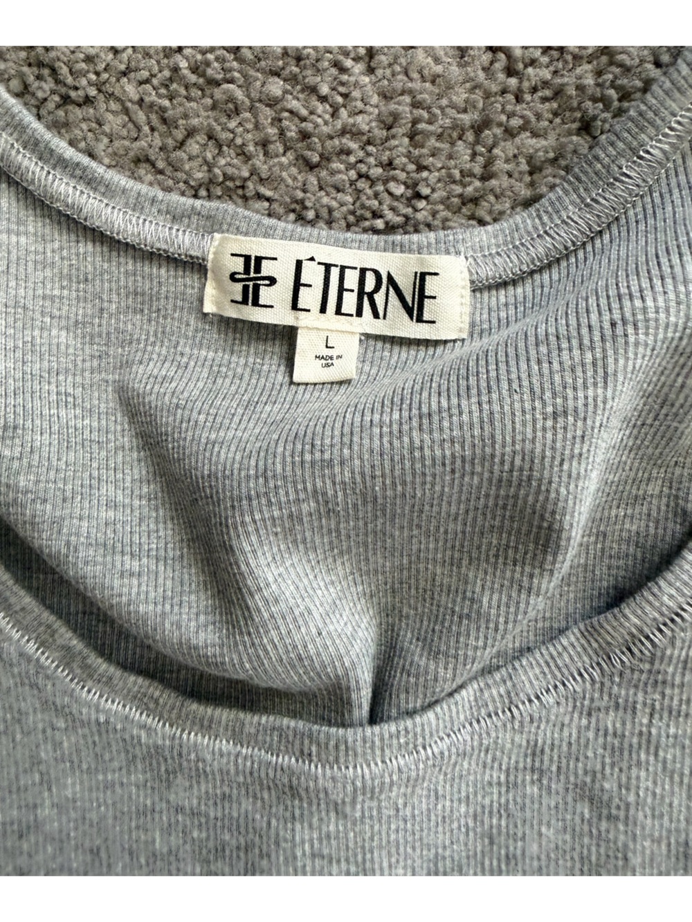 Eterne Light Gray Ribbed Tank Top - Picture 3 of 3